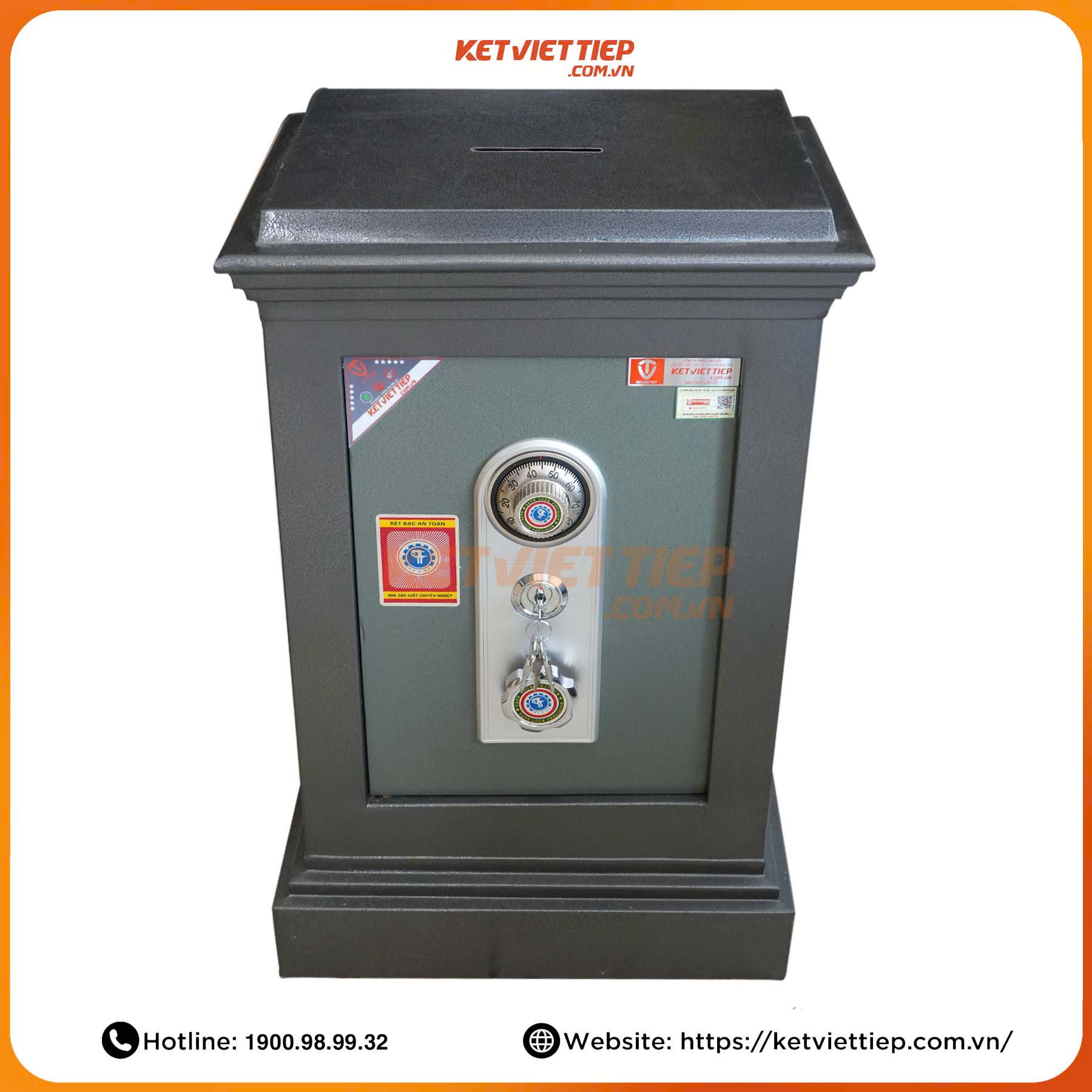 Két Sắt Công Đức Có Khe Bỏ Tiền K110 Khóa cơ