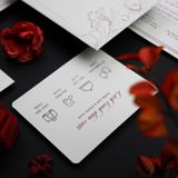  Thiệp Cưới Tối Giản Hoa Lá Sắc Đỏ ∞ TD-A0038 