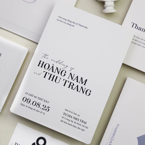  Thiệp Cưới Phong Cách Tối Giản Tinh Tế ∞ TD-A0100 