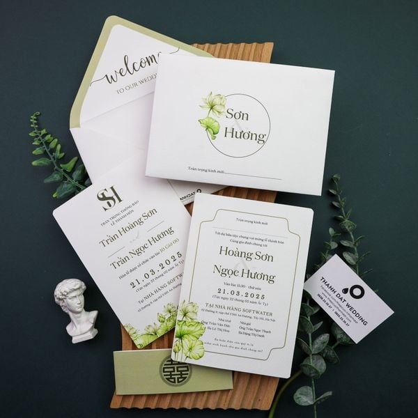  Thiệp Cưới “Sen Giao Hòa”  ∞ TD-HN0001 