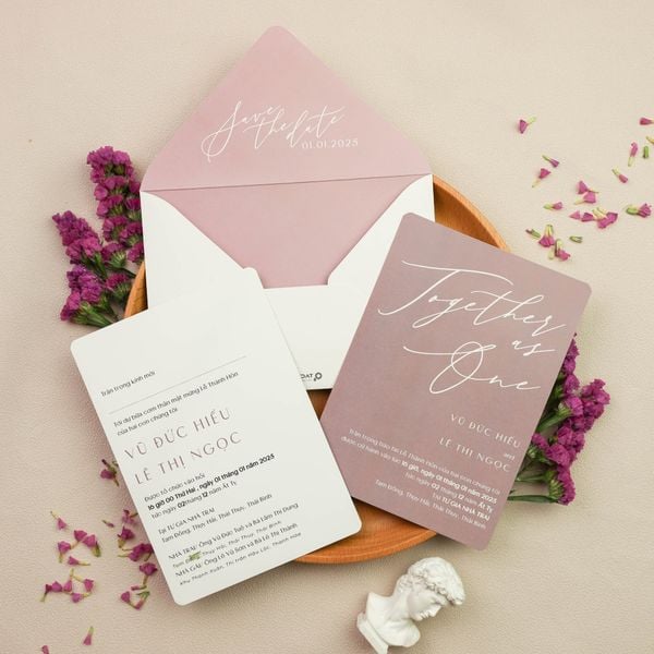  Thiệp cưới tone tím pastel nhẹ nhàng – Pastel Lilac Wedding Invitation Set ∞ TD-B0019 