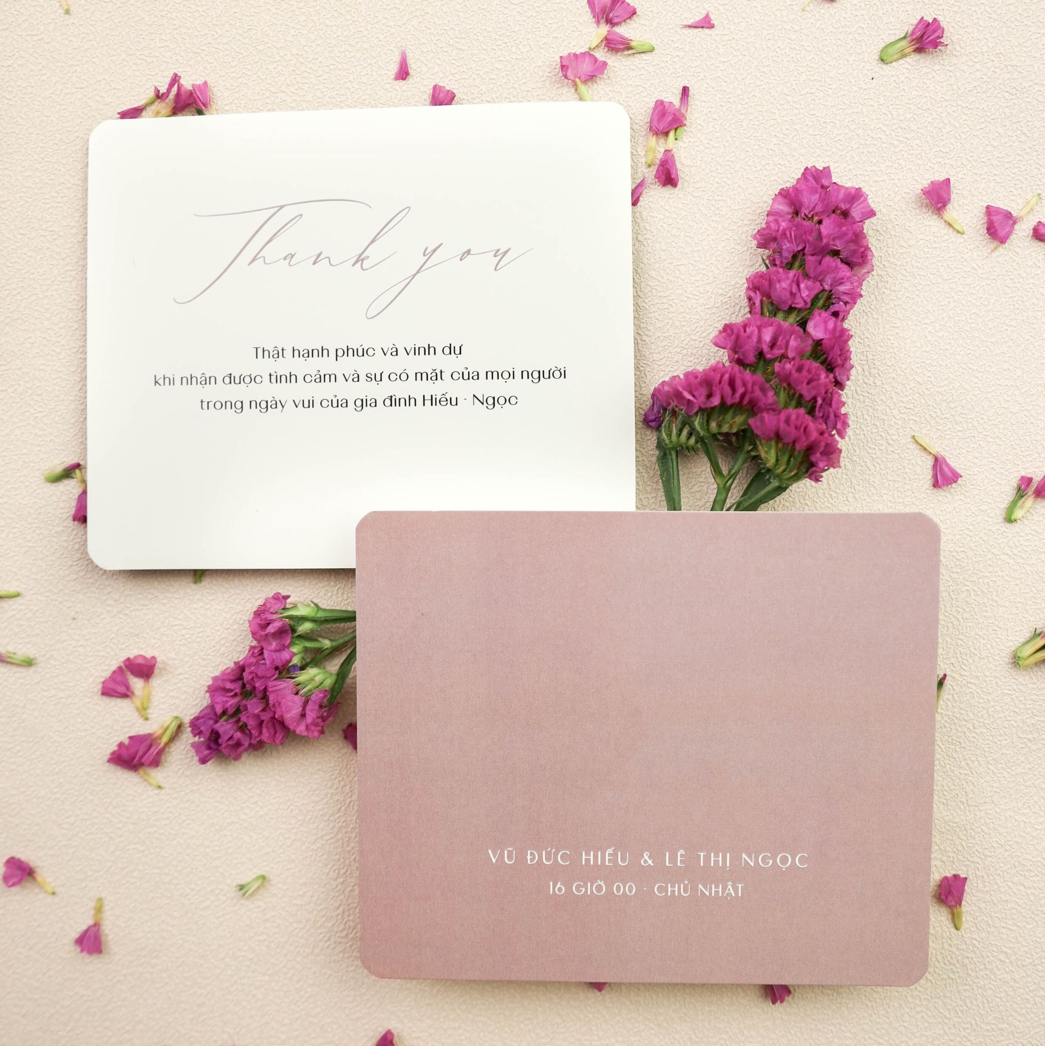  Thiệp cưới tone tím pastel nhẹ nhàng – Pastel Lilac Wedding Invitation Set ∞ TD-B0019 