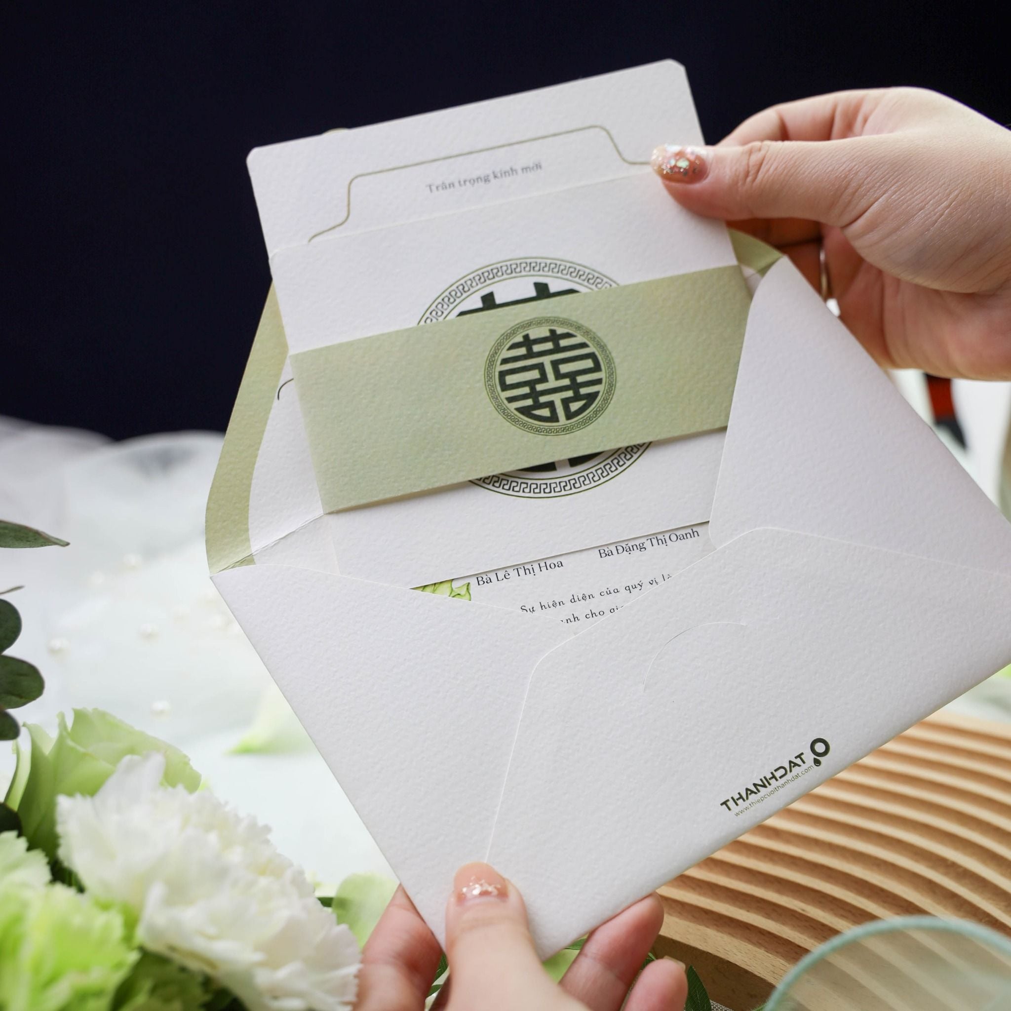  Thiệp Cưới “Sen Giao Hòa”  ∞ TD-HN0001 