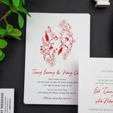  Thiệp Cưới Song Hỷ - Hạc Sắc Xuân Hồng ∞ TD-A0064 