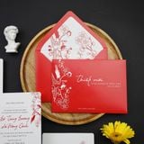  Thiệp Cưới Song Hỷ - Hạc Sắc Xuân Hồng ∞ TD-A0064 