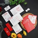  Thiệp Cưới Song Hỷ - Hạc Sắc Xuân Hồng ∞ TD-A0064 
