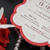  Thiệp Cưới Hồng Nguyệt Giao Tâm  ∞ TD-HN0002 