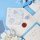  Thiệp Cưới Hoa Sắc Xanh Hiện Đại ∞ TD-A0015 