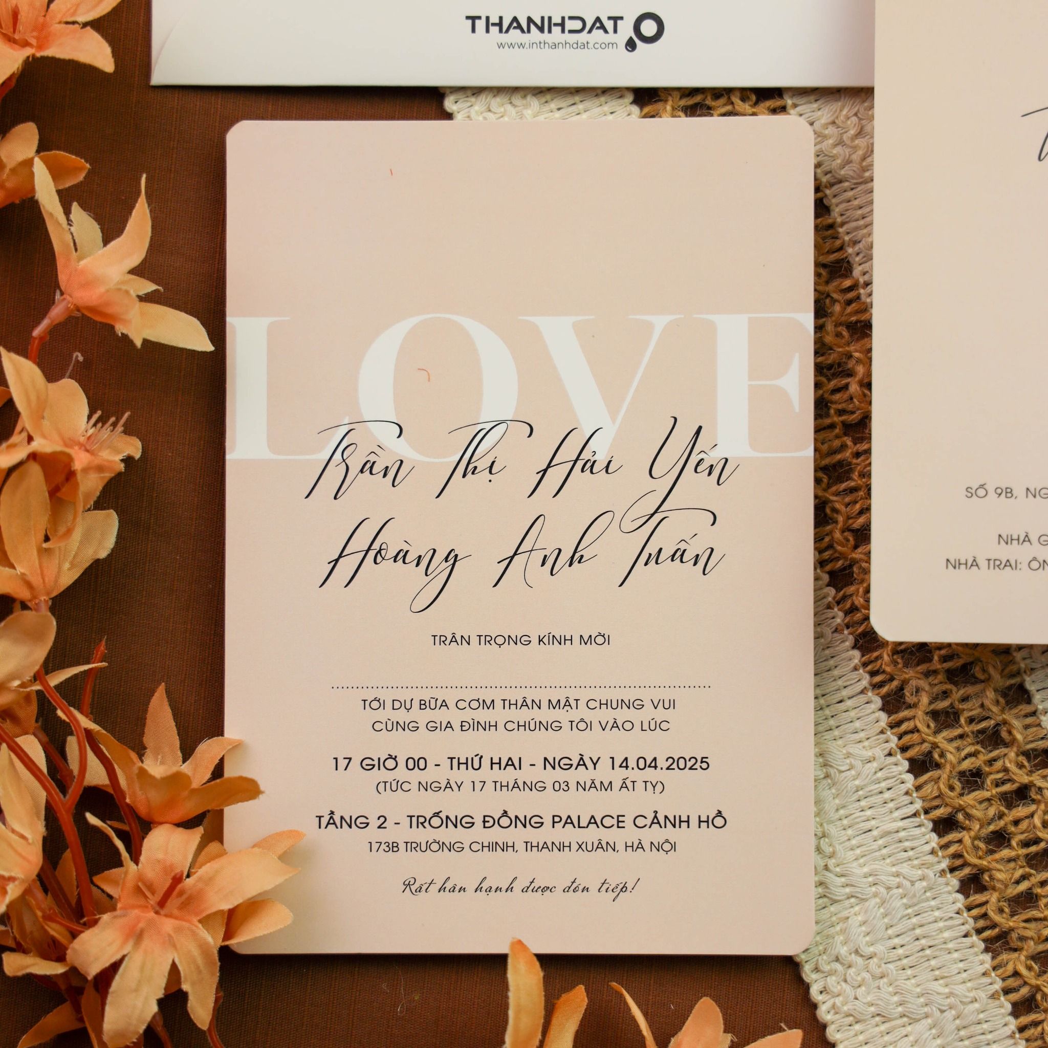 ✨ Thiệp Cưới Bare Soul – Tối Giản Tình Sâu ∞ TD-B0011 