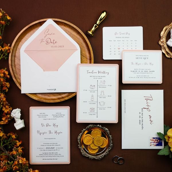  Tình Yêu Tinh Khôi, Dấu Yêu Vẹn Tròn – Pure Love Wedding Invitation ∞ TD-B0018 