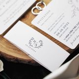  Thiệp Trắng Đen Thanh Lịch – Elegant Monochrome Wedding Card ∞ TD-B0035 