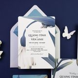  Thiệp Cưới Màu Xanh Nhẹ Nhàng – Gentle Blue Wedding Card ∞ TD-B0036 