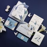  Thiệp Cưới Màu Xanh Nhẹ Nhàng – Gentle Blue Wedding Card ∞ TD-B0036 