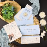  Thiệp Cưới Passport Tông Màu Xanh Nhạt Hiện Đại Và Độc Đáo ∞ TD-PS0002.B 