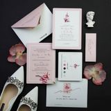 Thiệp Cưới Hoa Thanh Nhã – Graceful Pink Wedding Card ∞ TD-B0029 