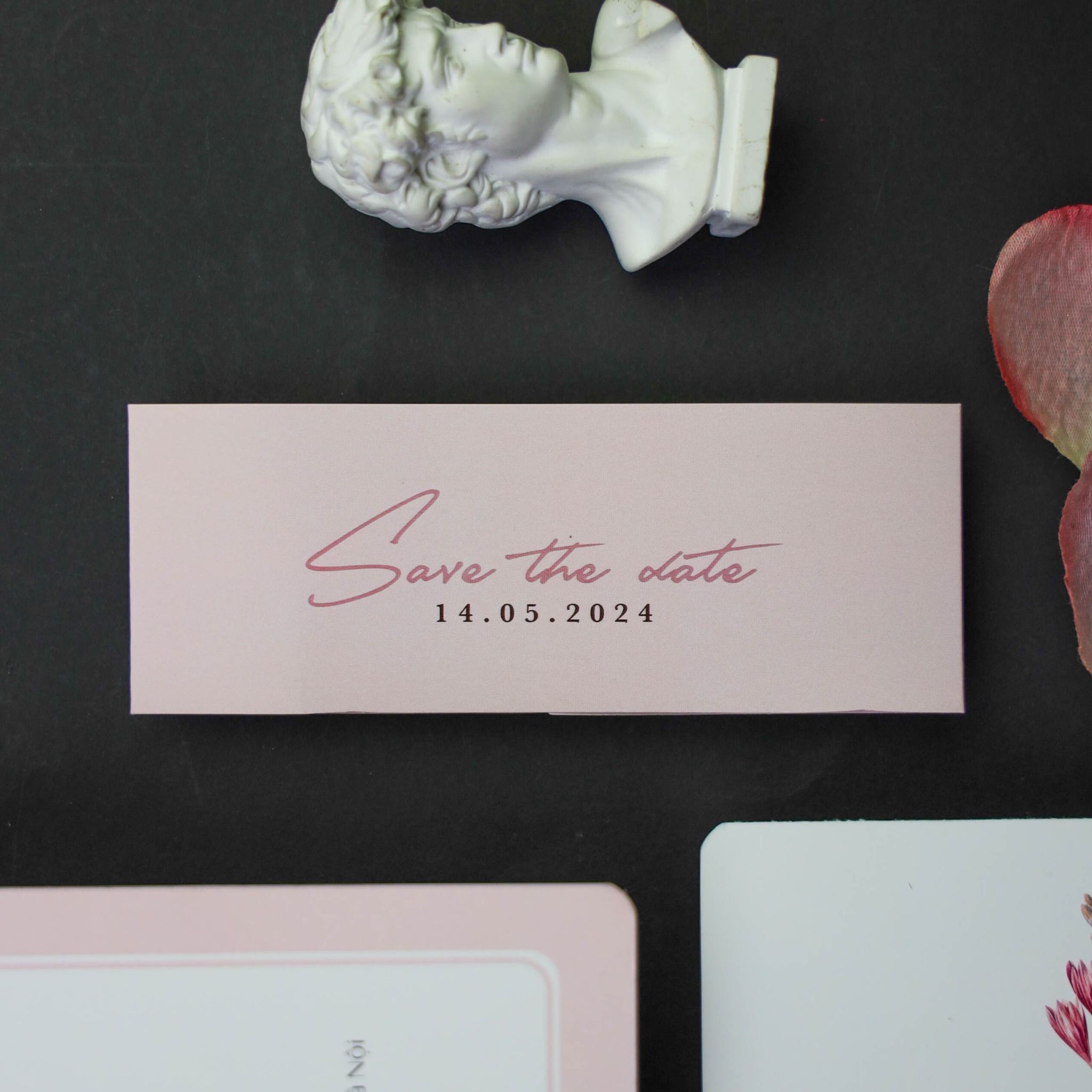  Thiệp Cưới Hoa Thanh Nhã – Graceful Pink Wedding Card ∞ TD-B0029 