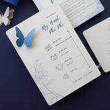  Thiệp Cưới Xanh Navy Tối Giản Sang Trọng ∞ TD-B0008 