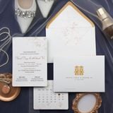 Thiệp Cưới Trắng Vàng Thanh Lịch – Elegant Golden Touch Invitation ∞ TD-B0027 