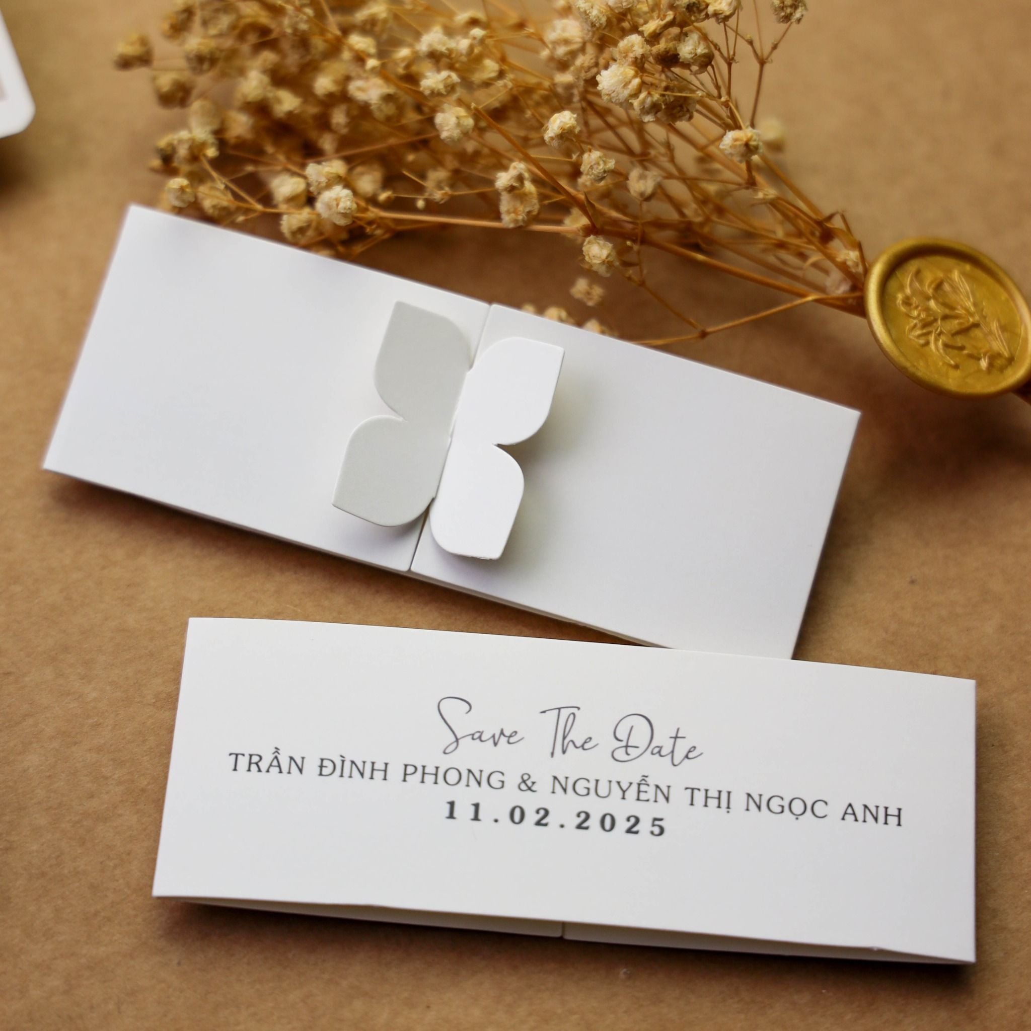  Thiệp Cưới Tối Giản Hoa Nhẹ Nhàng – Minimal Floral Invitation ∞ TD-B0020 