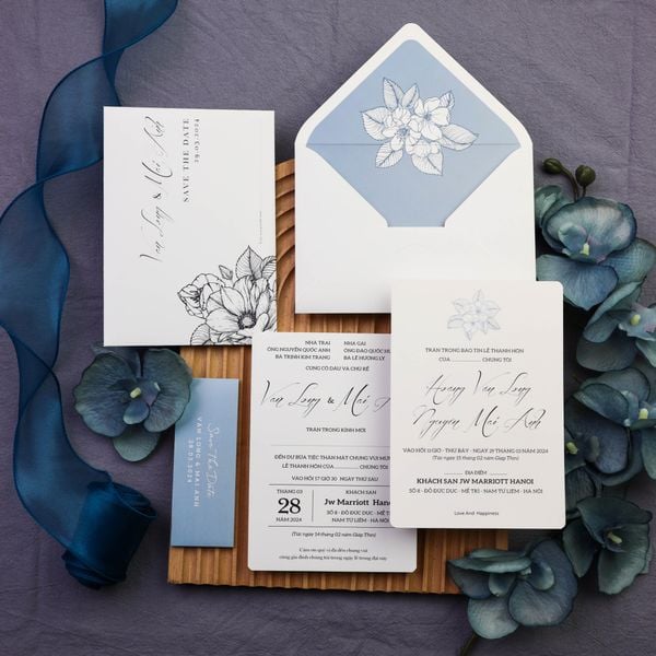  Thiệp Cưới Nhẹ Nhàng Mà Sâu Sắc – Elegant Whisper of Love ∞ TD-B0024 