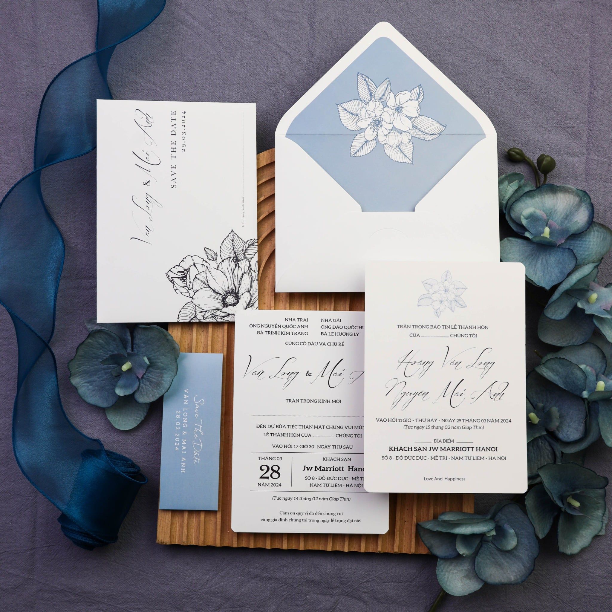  Thiệp Cưới Nhẹ Nhàng Mà Sâu Sắc – Elegant Whisper of Love ∞ TD-B0024 