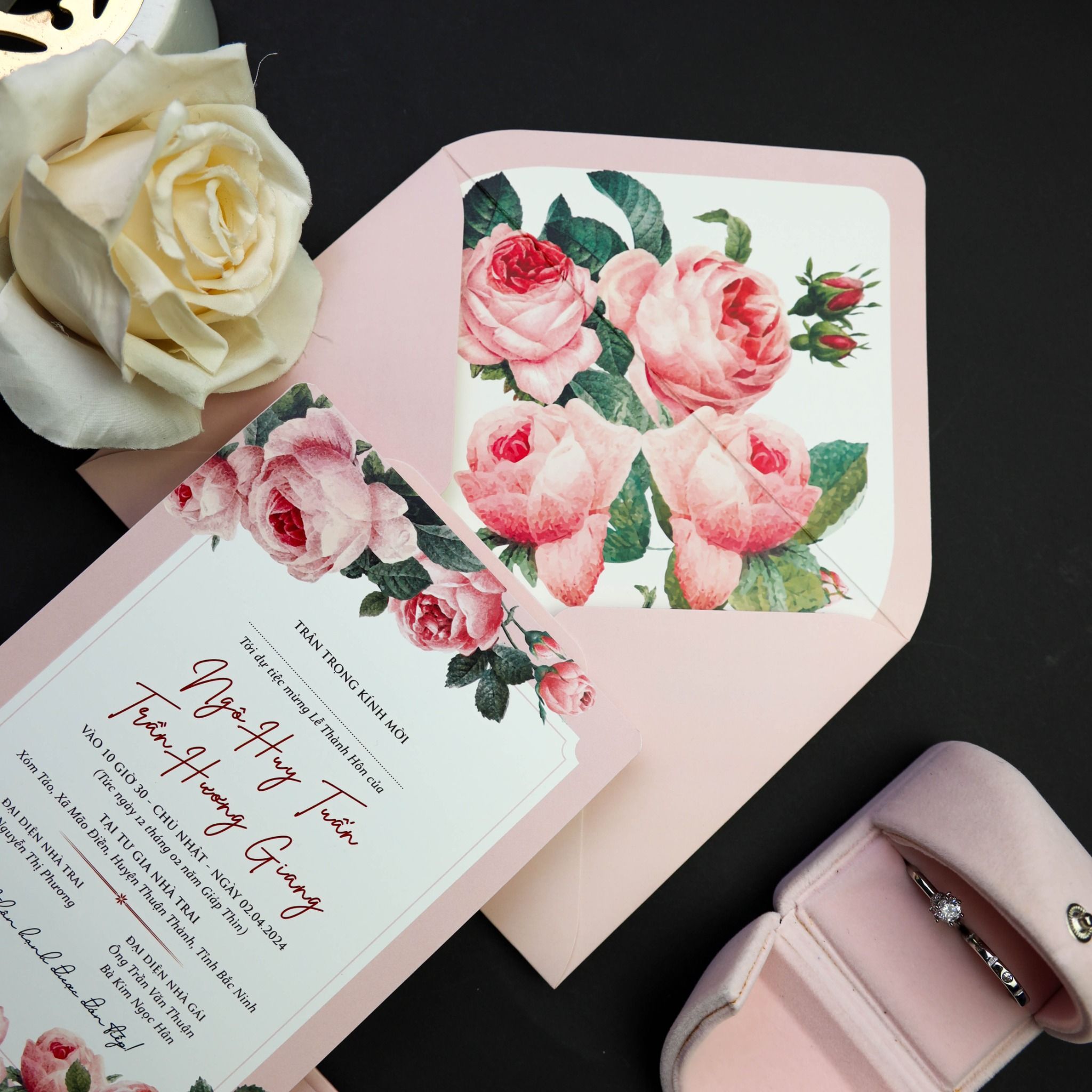  Thiệp Cưới Hoa Hồng Nồng Nàn – Blooming Love Invitation ∞ TD-B0026 