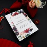  Thiệp Cưới Tối Giản Hoa Lá Sắc Đỏ ∞ TD-A0046 
