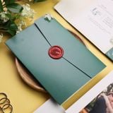  Thiệp Cưới Phong Bì Gập 3 Kèm Hình Ảnh Với Tông Màu Xanh ∞ TD-X0005 