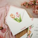 Thiệp Cưới Hoa Tulip, Loài Hoa Biểu Trưng Cho Tình Yêu Và Sự Thanh Lịch ∞ TD-XD0004 