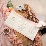  Thiệp Cưới Hoa Đào Truyền Thống Với Tone Màu Hồng Lãng Mạn ∞ TD-XD0002 