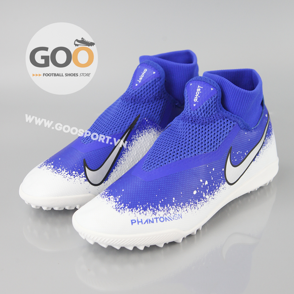 GIÀY ĐÁ BÓNG NIKE PHANTOM VISION TF CỔ CAO TRẮNG XANH DƯƠNG – GOO SPORT