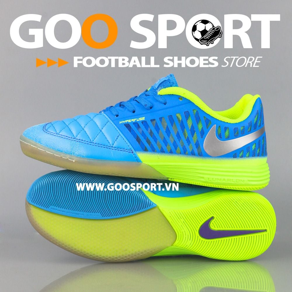  Nike Lunar Gato 2 IC xanh dương dạ quang 