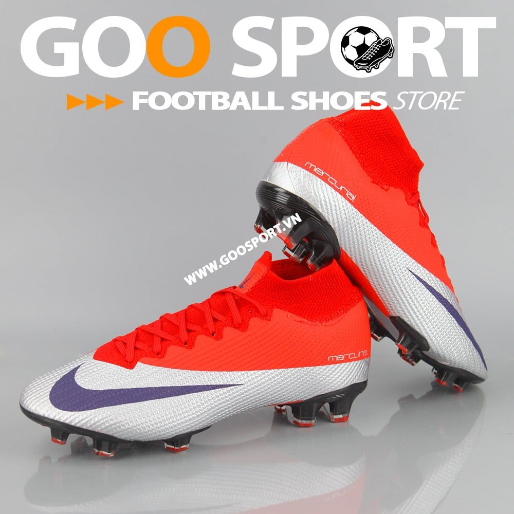  Nike Mercurial Superfly 7 FG đỏ bạc - Giày đá bóng sân cỏ tự nhiên 