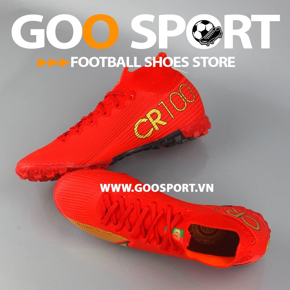 GIÀY ĐÁ BÓNG RONALDO NIKE MERCURIAL SUPERFLY 7 TF CR100 TIA CHỚP ĐỎ – GOO  SPORT