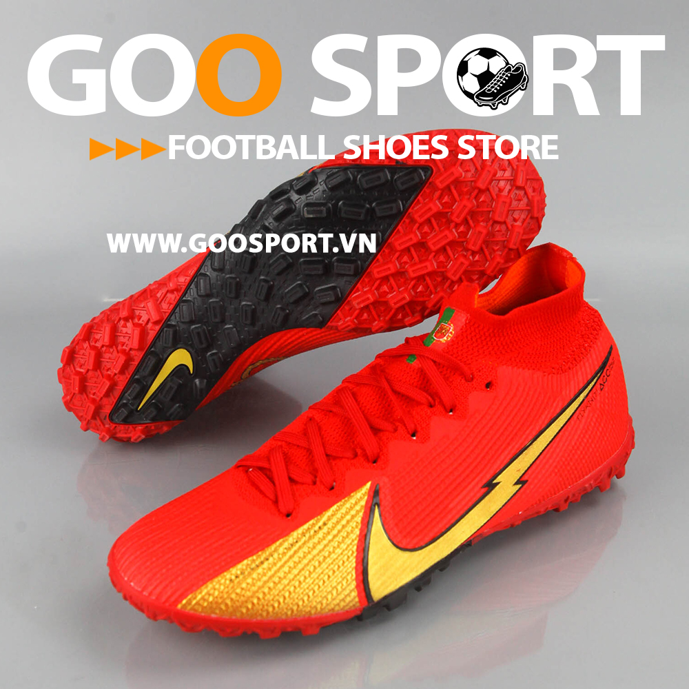 GIÀY ĐÁ BÓNG RONALDO NIKE MERCURIAL SUPERFLY 7 TF CR100 TIA CHỚP ĐỎ – GOO  SPORT