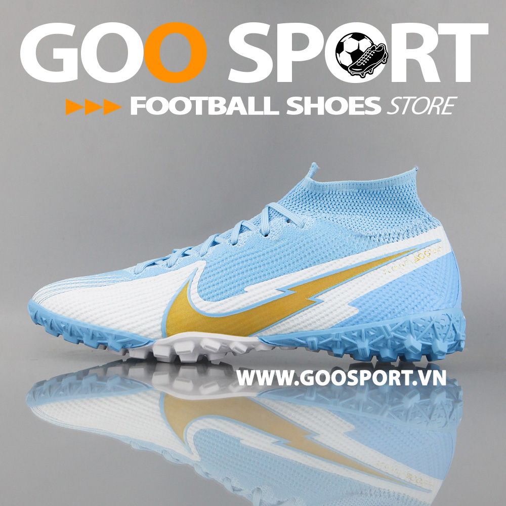  Nike Mercurial Superfly 7 TF tia chớp xanh ngọc 