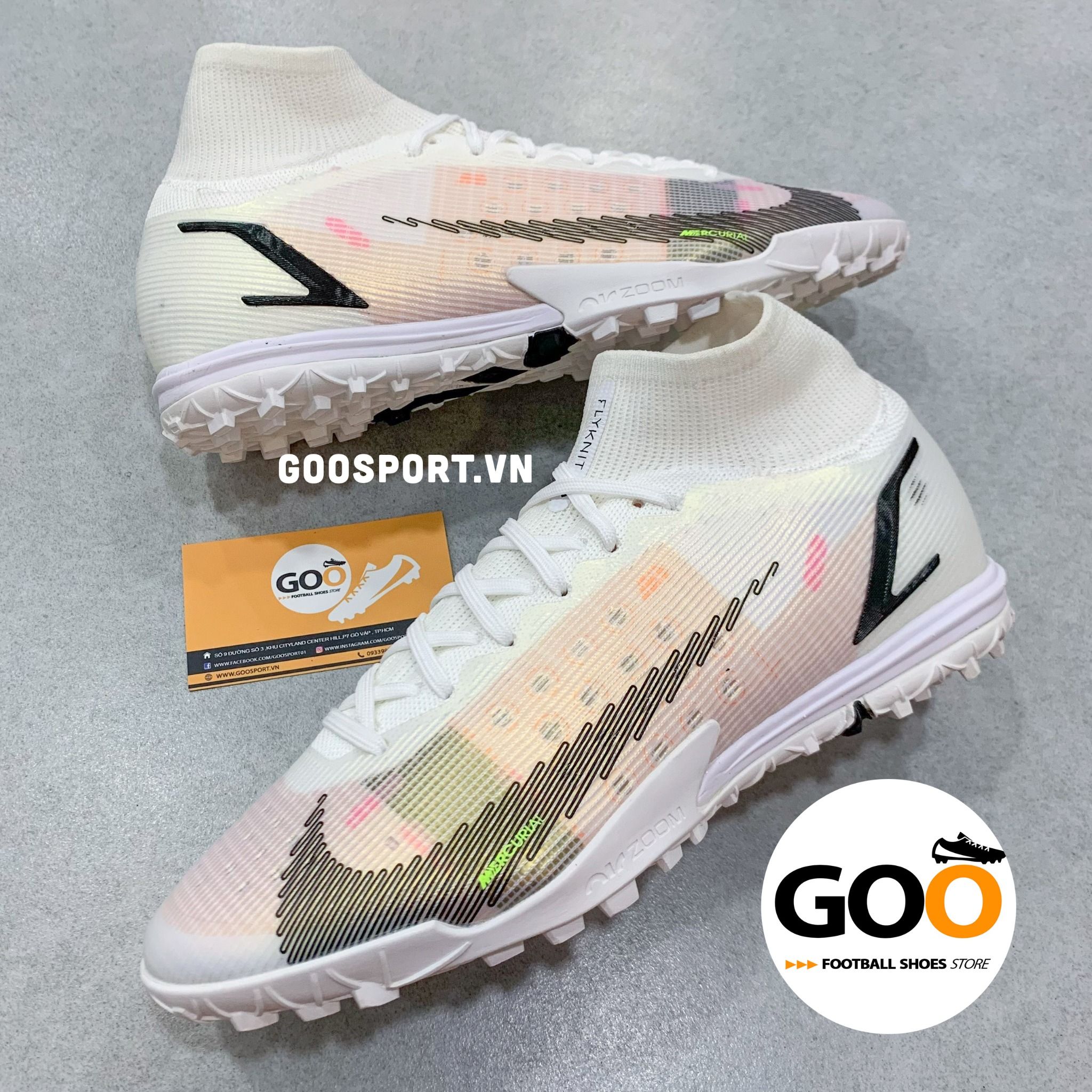  Mercurial Superfly 8 TF trắng hồng 