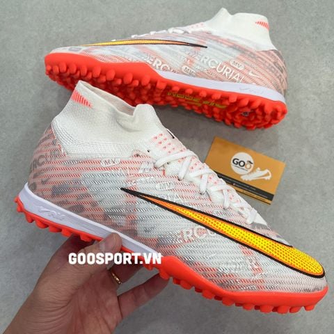  Mercurial Superfly 9 TF trắng sọc cam 