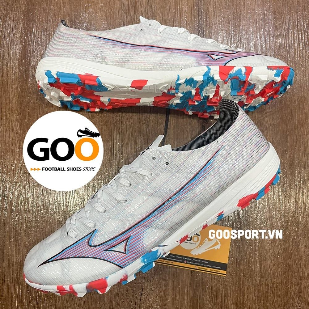  Mizuno Alpha TF trắng sọc đỏ 