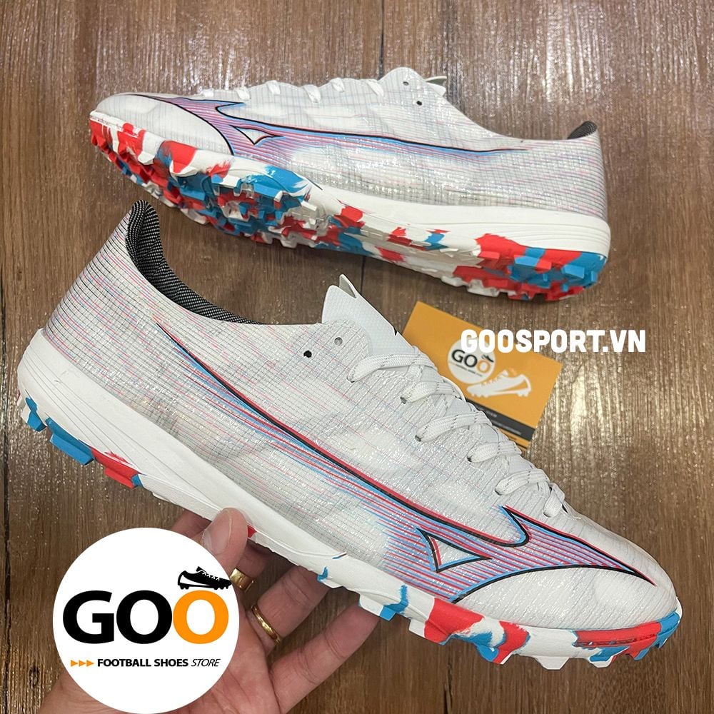  Mizuno Alpha TF trắng sọc đỏ 