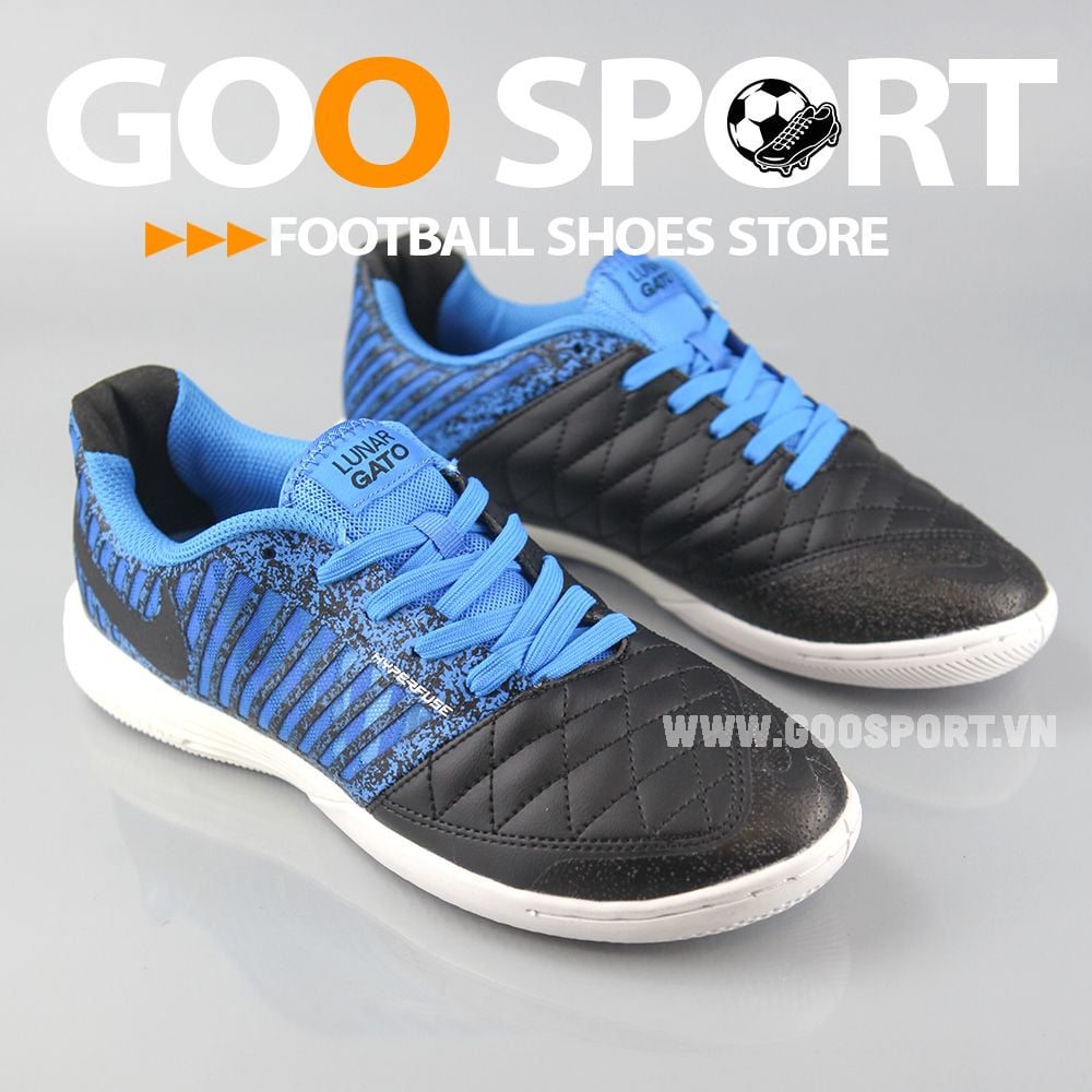  Nike Lunar Gato 2 IC đen xanh dương 