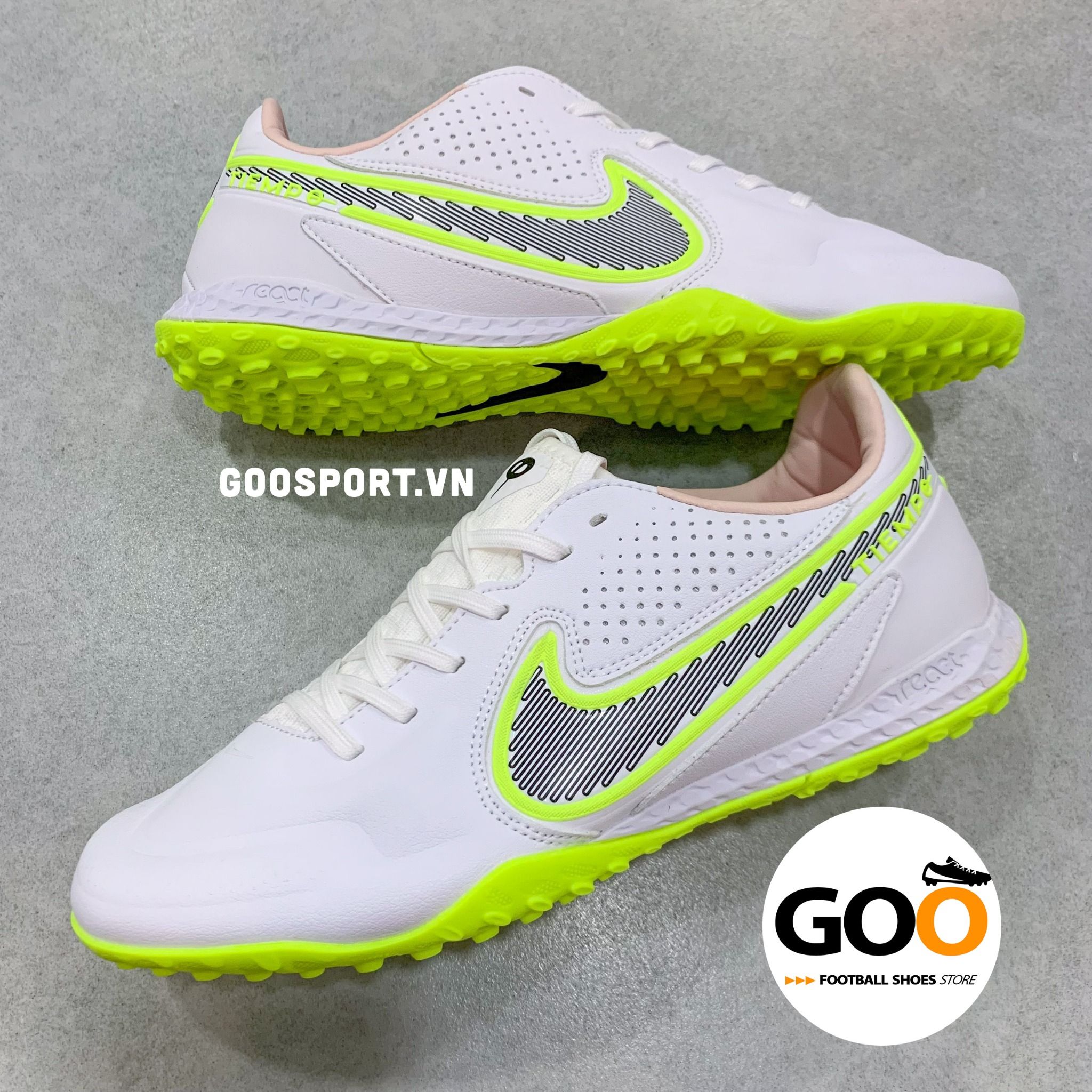  Nike Tiempo 9 TF trắng sọc đen 