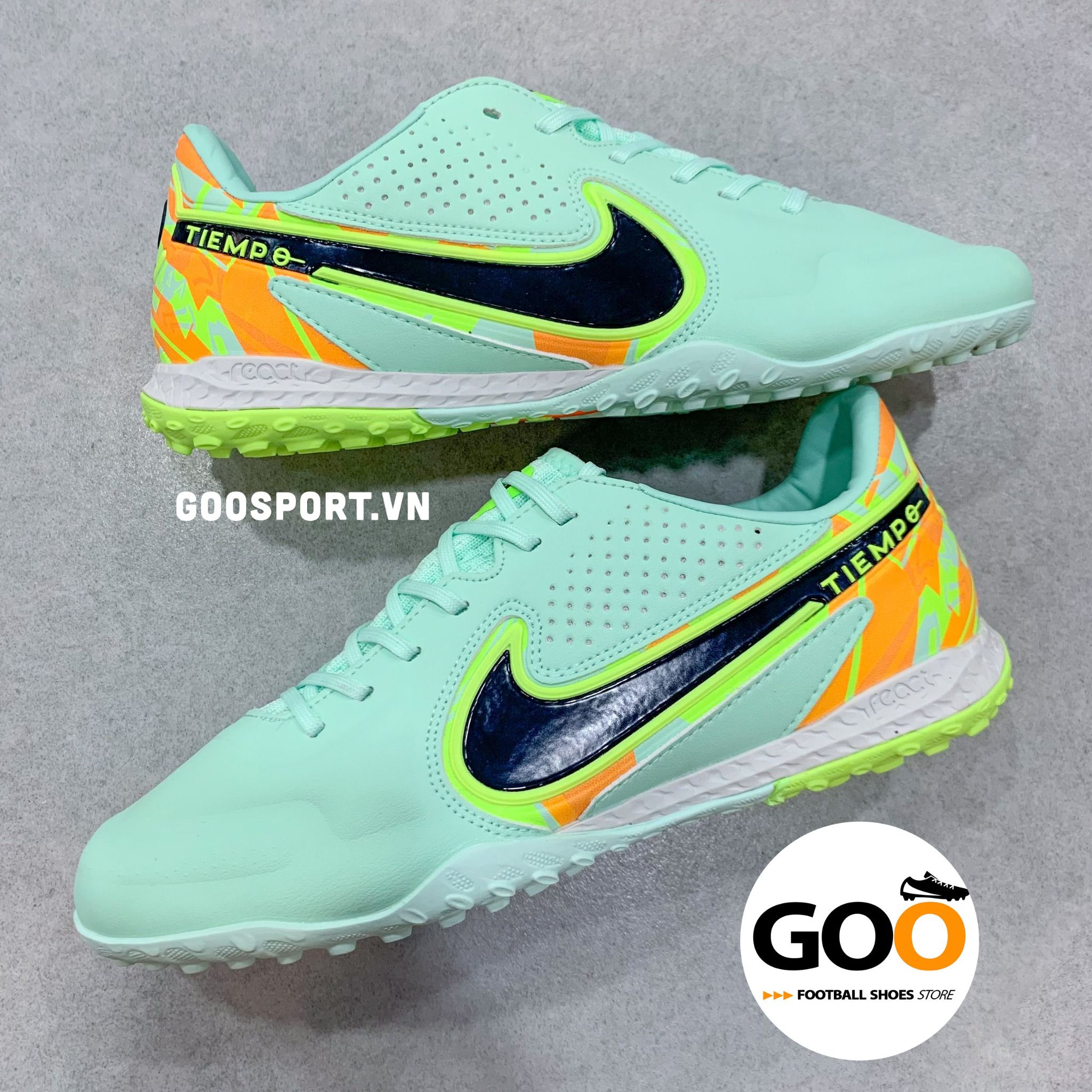  Nike Tiempo 9 TF xanh ngọc cam 