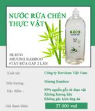 R-ECO NƯỚC RỬA CHÉN THỰC VẬT - HƯƠNG BAMBO - ĐẬM ĐẶC 2X