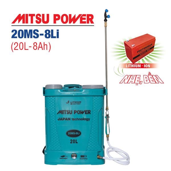 Bình xịt điện MITSU POWER 20MS-8Li (20L, Pin Li-ion 12V)