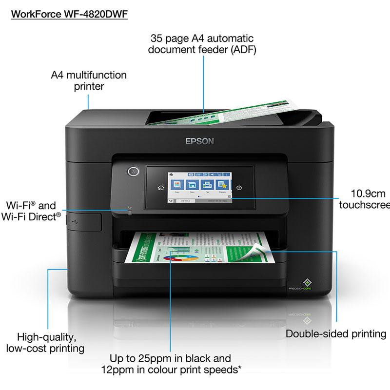 Impresora Multifunción Epson WF-4820: Potencia y Elegancia para tu Oficina - Impresora EPSON WF-4820