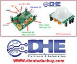 CẢM BIẾN HỒNG NGOẠI THÂN NHIỆT CHUYỂN ĐỘNG PIR HC SR501, ĐIỆN ÁP 5V