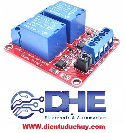 Module 2 relay 12V-10A có jumper High/Low - opto cách ly