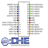 ATMega8A PU DIP28 Vi điều khiển 8bit ATMEL, Hàng tốt