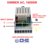 DIMMER AC 10000W, ĐIỀU CHỈNH ĐƯỢC 0 ~ 220VAC